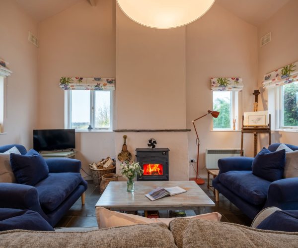 Woodburner and comfy seating dog-friendly Low Longmire Cottage