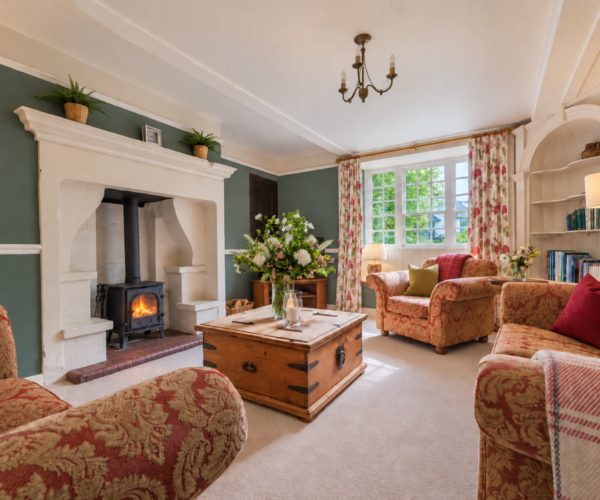 Roger Ground House Traditional Sitting Room with Wood Burner